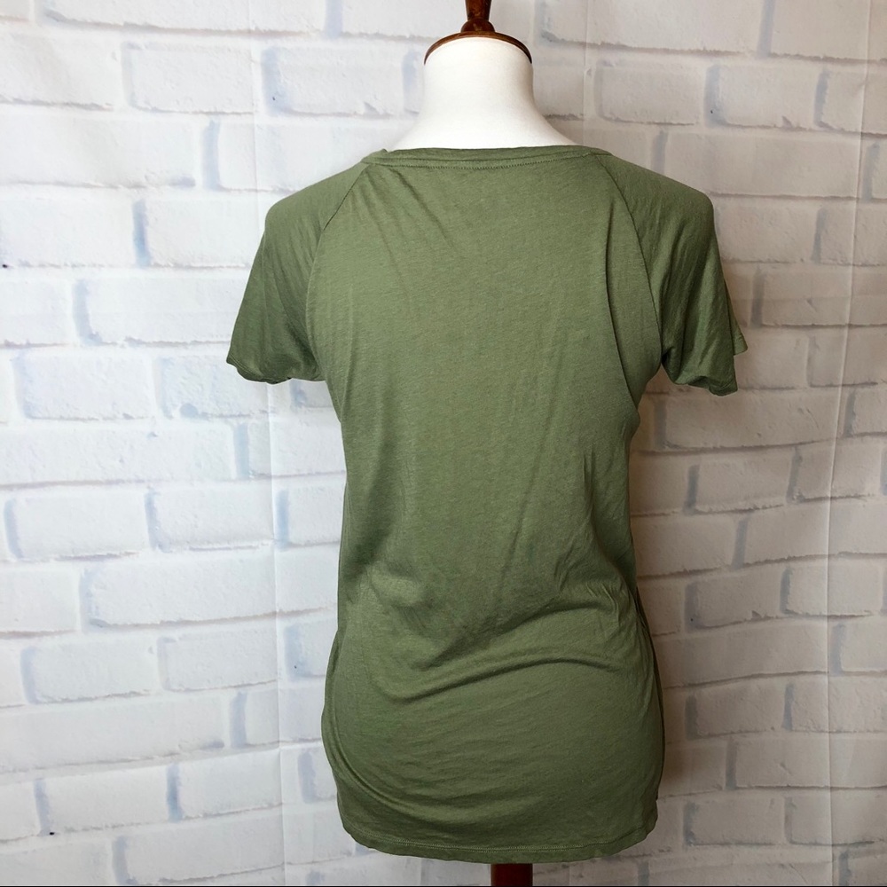 J. C R E W : Olive Green “Fine Spun” Stretch Tee - image 6